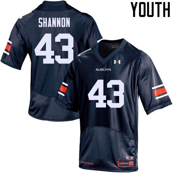 Youth Auburn Tigers #43 Ian Shannon Navy College Stitched Football Jersey